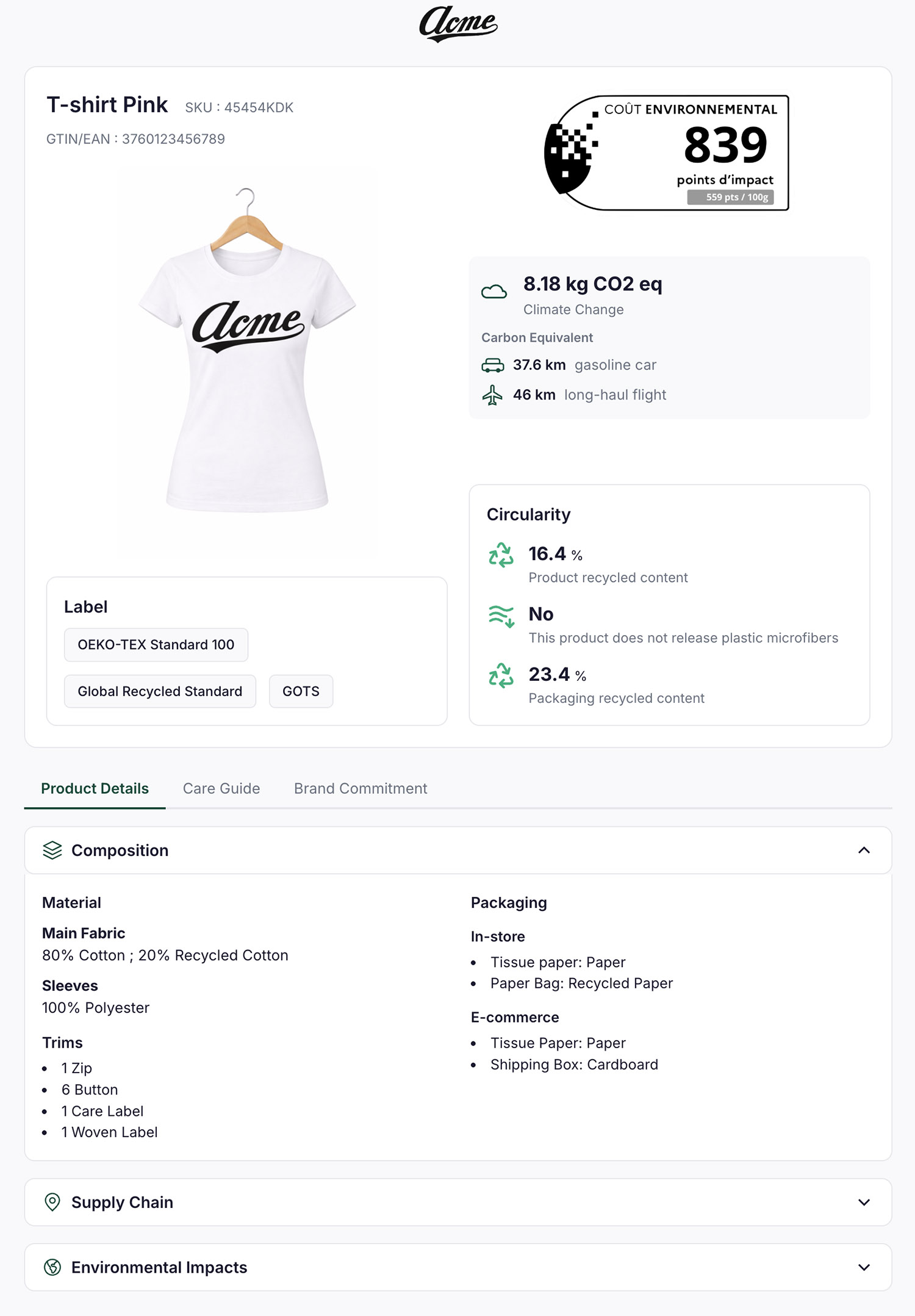 The complete product environmental page